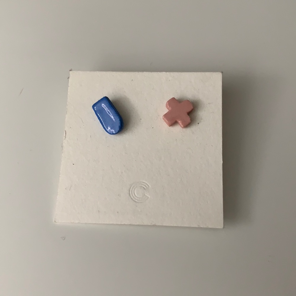 Porcelain and sterling studs